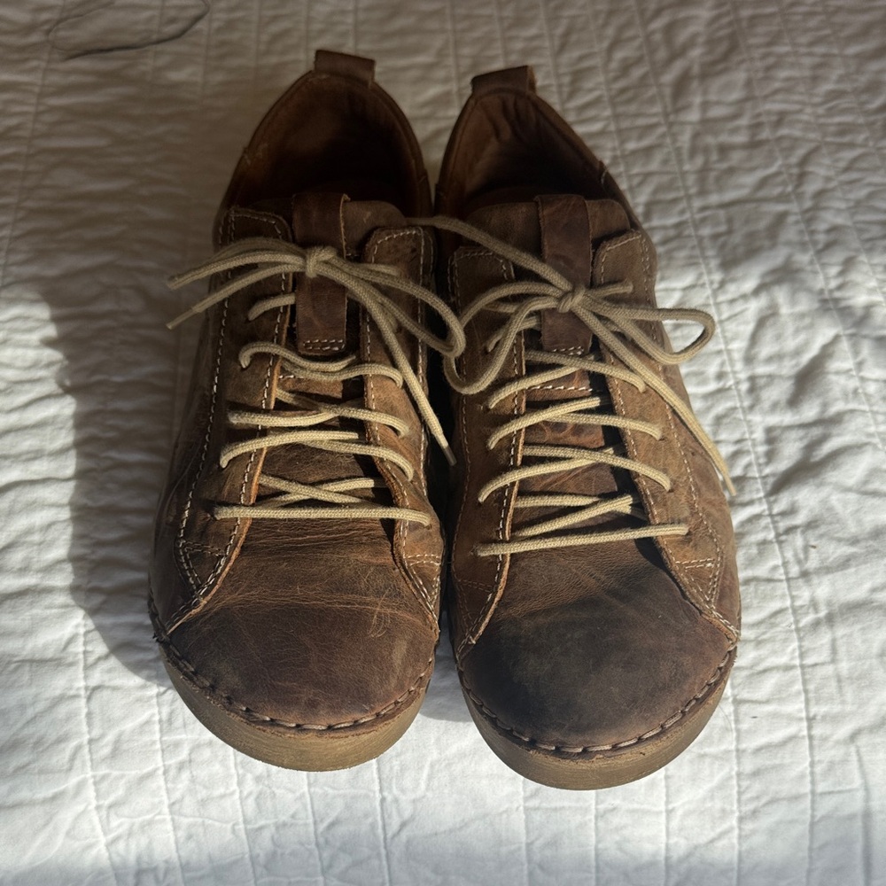 Stylish Brown Leather Women's Sneakers EU 37/US 6.5